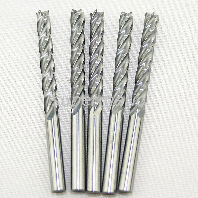 5x 1/8'' 3.175mm HQ Carbide CNC Four 4 Flute Spiral Bit End Mill Cutter CEL 22mm - Image 1 of 1