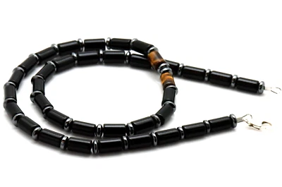 Onyx Necklace Tiger's Eye Hematite Bead 925 Sterling Silver Clasp Handmade Gift — 第 1/4 张图片