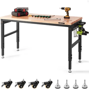 VEVOR Werkbank Werktisch Arbeitstisch Werkstatttisch mit Steckdose 71,1–100,3cm - Bild 1 von 12