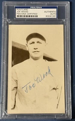 Smokey Joe Wood Red Sox signed Vintage Postcard Photo PSA Certified Auto - Image 1 of 4