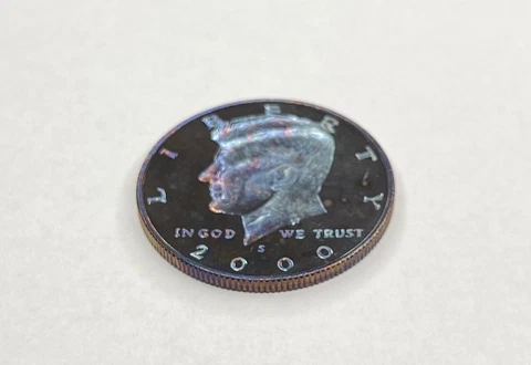 2000 S Kennedy Silver Proof Half Dollar GEM Rainbow Toned Cover