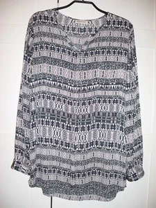 Repeat Chiffonbluse, langarm, Grafik-Print, Gr. M / Gr. 40 verdeckte Knopfleiste - Bild 1 von 5