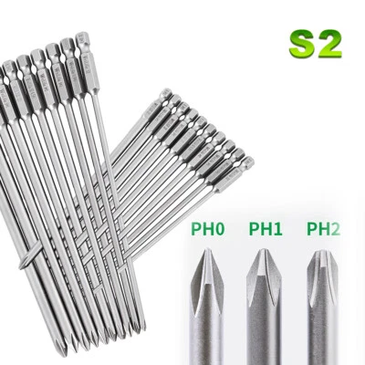 Bits For Screwdriver Set Electric Drill S2 Ph2 Ph0 Magnetic Torque S1/4 Lengthen - Image 1 of 4
