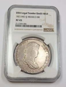 1821 MO JJ NGC XF45 | MEXICO - Silver Eight Reales - Fernando VII 8R Coin 35690A - Picture 1 of 2