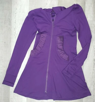 Joseph Ribkoff Purple Lagenlook Cowl Neck Hooded Jacket Coat Arty US 4 - Image 1 of 4