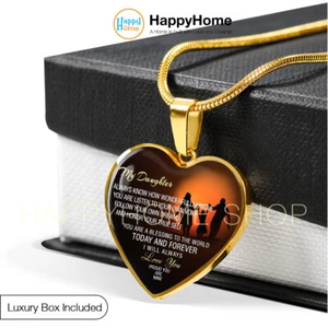 Halskette Geburtstagsgeschenk für Tochter Stolz bist du meine Tochter Schmuck -N460 - Bild 1 von 14