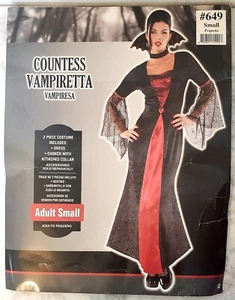 Gräfin Vampiretta Halloween Kostüm Erwachsene klein - Bild 1 von 6