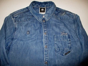 G STAR RAW DUTCH DESIGNER MENS VERY NICE DENIM SHIRT SM - MED EXC COND - Picture 1 of 2
