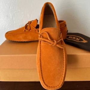 Tod's Men's Orange Suede slip-on Loafers size US -39, US 5,5 new in box - Picture 1 of 15