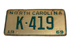 Vintage 1969 north carolina license plate K-419