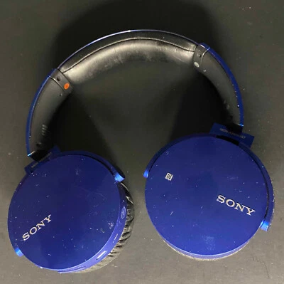 Sony MDR-XB650BT Wireless Stereo Headset Bluetooth Cobalt Blue Tested Working - Image 1 of 4