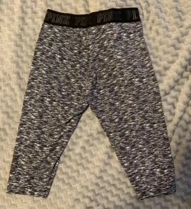 Victoria's Secret PINK Ultimate Leggings schwarz weiß Marmor Cropped Gr. Large - Bild 1 von 2