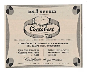 PUBBLICITÀ ADVERTISING WERBUNG ITALIAN CLIPPING OROLOGI CORTEBERT WATCH CO. 1950 - Imagen 1 de 1