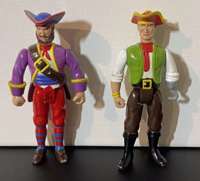 VINTAGE 1990 Pirates of the high seas Captain Hook & Captain Kidd action figures - Image 1 of 4