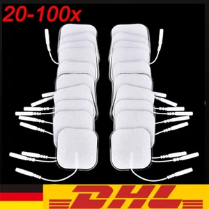 20-100x TENS Elektroden Pads Selbstklebend für Massage EMS Reizstrom Gerät 4x4cm - Bild 1 von 17