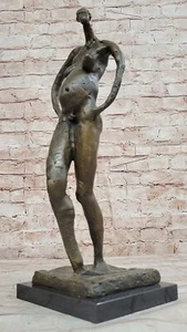 Pregnant Female Abstract Surreal Bronze Figure Statue Sculpture Nude Art Dali - Picture 1 of 10