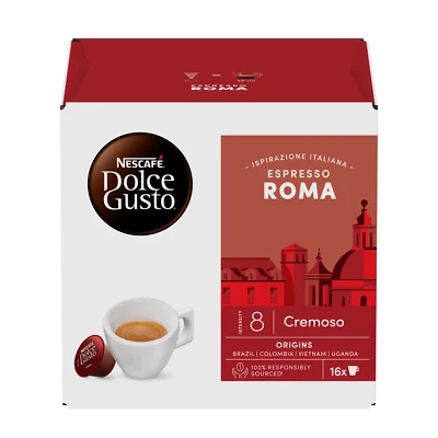 NESCAFE ESPRESSO ROMA Cremoso Dolce Gusto Cápsulas Café Cápsulas Caja Nuevo Foto 1 de 4