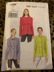 Vogue 9068 V9068 Sewing Pattern Misses Jacket Womens Size 8 10 12 14 16 B5 Coat - Picture 1 of 2
