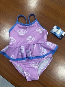 Gerber Girl / Baby swim Bathing Suit Purple Floral Shell 18 months - 24-28 lbs. - Picture 1 of 2