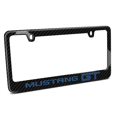 Ford Mustang GT Speed-Line in Blue Black Real Carbon Fiber License Plate Frame - Image 1 of 4