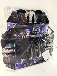 Addams Family Wednesday Happy Birthday Popcorn Chipboard Snack Bowl Food Tray 48 - Picture 1 of 5
