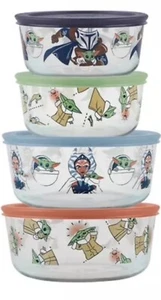 Pyrex The Mandalorian Star Wars 8-Piece Decorated Glass Food Storage Set - Picture 1 of 7