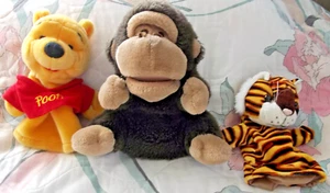 3 pupazzi a mano con guanto animale peluche - 9" Gorilla, 9" Tiger, 9" Winnie the Pooh - Foto 1 di 9