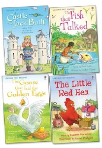 NEU 4 USBORNE ERSTE LESUNG GEBUNDEN Level 3 Rote Henne, Fisch gesprochen, Schloss - Bild 1 von 1
