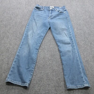 Frame Jeans Womens 30 Blue Denim Cotton Cynthia High Rise Straight Leg Stretch - Image 1 of 4