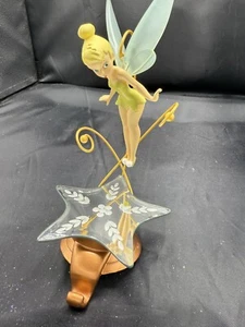 Disney Stocking Holder Flying Tinker Bell Mirrored Snow Snowflake Vintage - Picture 1 of 14