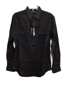 Perry Ellis Mens Dress Linen Shirt Size Small Black Retail Price 69.50 - Picture 1 of 7