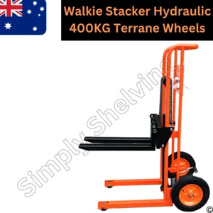 400kg Terrane Outdoor Manual Forklift Platform Walkie Stacker 1200mm Trolley New - Picture 1 of 6