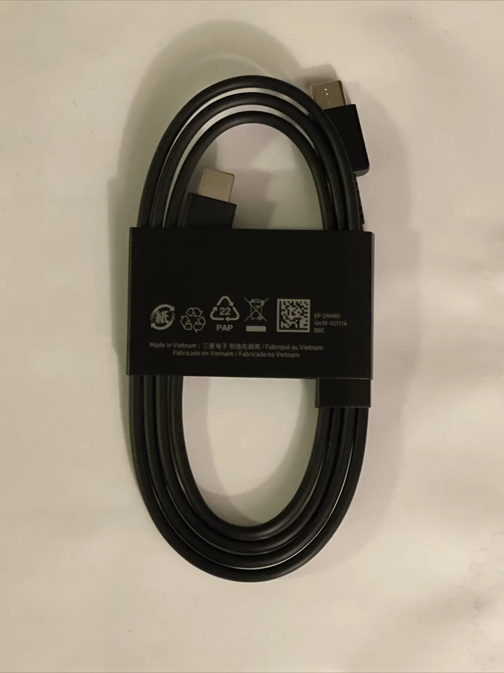 SAMSUNG EP-DN980BBZ RT1R525ASE OEM USB-C Fast Wall Charger Cable Cord