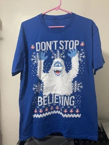 Camiseta para mujer Rudolph Red Nose Reindeer Don't Stop Believing talla grande - Imagen 1 de 3