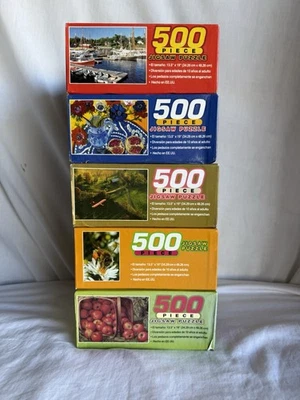 Lote de 5 rompecabezas según Hoyle 500 piezas principios de la década de 2000 nuevos Foto 1 de 4