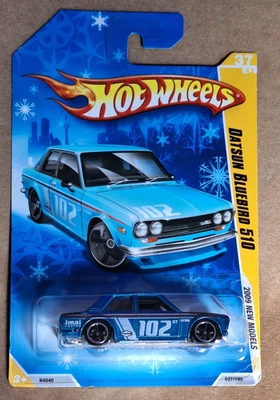 VERY RARE Hot Wheels 2009 Datsun Bluebird 510 SNOW FLAKE CARD - Image 1 of 4