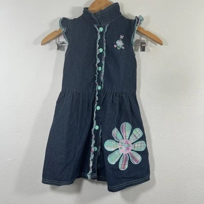 Vestido de mezclilla Carter's de colección para niños 6X azul bordado solero de vacaciones Foto 1 de 4