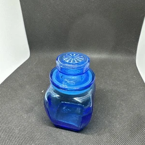 Apothecary Jar, Small Glass Royal Blue or Cobalt w/Lid - Picture 1 of 5