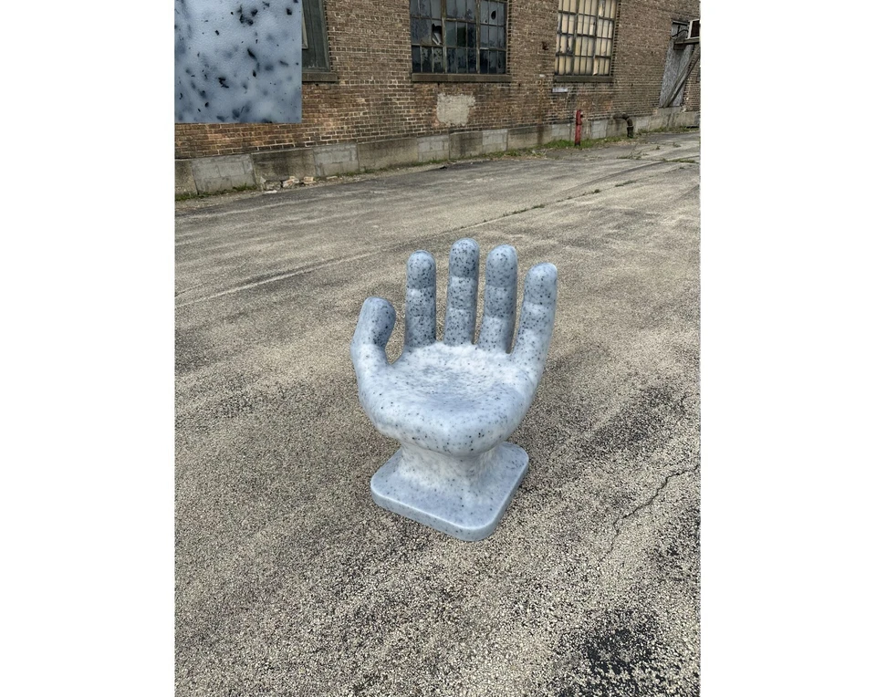 Dalmatian Granite Black & White Left Hand Shaped Chair 32" Adult 70s iCarly - Image 1 of 4