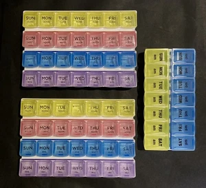 Menge 3 Täglich Pillenspender Organizer 2 Morgen Mittag Abend Schlafenszeit 1 Uhr - Bild 1 von 4