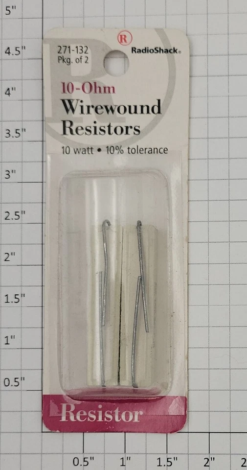 Radio Shack 271-132 10 OHM Resistencias para heridas de cable (paquete de 2) Foto 1 de 1