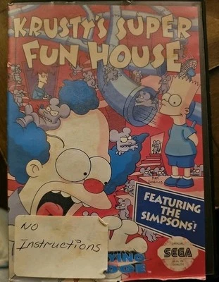 Krusty's Super Fun House (Sega Genesis, 1994) No manual Tested & Works - Image 1 of 3