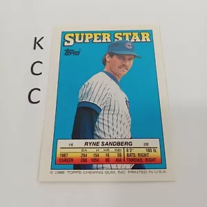1988 TOPPS STICKERS SUPER STAR BACKS MINI RYNE SANDBERG CHICAGO CUBS #6 - Picture 1 of 4