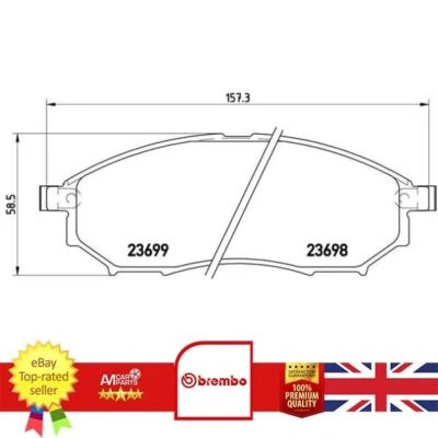 Brake Pad Set For Infiniti EX FX G M M35 M37 M45 Q70 MQ706233 - Image 1 of 4