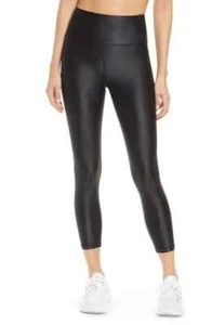NUEVO SUDOROSO BETTY Alto Brillo Cintura Alta 7/8 Ropa Activa Leggings XS Negro SB4815A - Imagen 1 de 9