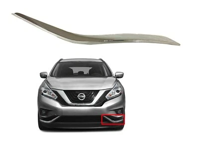 New Fits 2015-2018 Nissan Murano Left Front Bumper Lower Chrome Trim Molding LH Foto 1 de 4