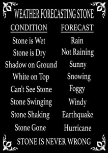 WEATHER FORECASTING STONE Metal SIGN fun never wrong forecast patio garden Chic - Picture 1 of 1