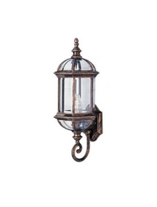 Wentworth Black Gold And Clear Beveled Glass Outdoor Wall Lantern - Picture 1 of 1