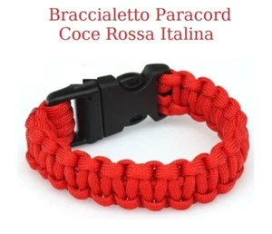 Bracciale Paracord Rosso Emergenza C.R.I. Soccorso Croce Rossa Italiana Art.1637 - Imagen 1 de 4