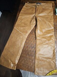 Ladies Gap Brown Leather Boot Cut Pants 8